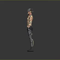 Futuristic Sci fi Character In Mechanical Armor With Helmet Chest Arm And Leg Guards