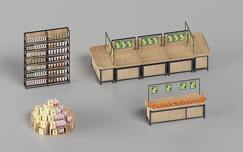 Modern Supermarket Snack House Shelf Supermarket Shelf 3d model