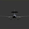 Gray Surveillance Aircraft Featuring Large Radar Dome Twin Engines And Extended Wings