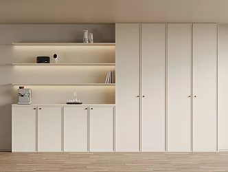 French Cream Style Wine Cabinet Sideboard 3d model