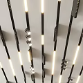 Modern Ceiling Downlights And Spotlights On Black Track With White Lighting 3d model