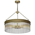 Modern Gold and Silver Chandeliers with Circular Metal Frames and Transparent Hanging Strands