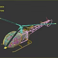 Space Exploration Helicopter Model With White Body Black Rotors And Yellow Tips