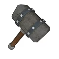 Hardware Tool Hammer With Metal Head Wooden Handle Leather Straps And Rivets