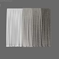 White Sheer and Gray Thick Layered Curtains for Window with Outdoor House Lawn View