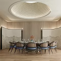 New Chinese-style private dining box 3d model