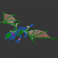 Intricate Detailed Mechanical Dragon With Red Wings Metallic Body And Sharp Claws