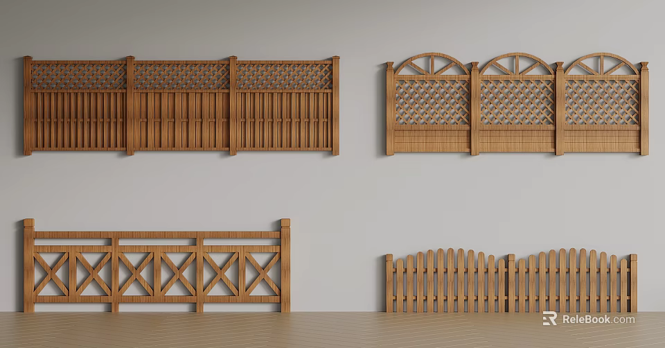 Different Designs Of Wooden Railings For Decoration 3d model 