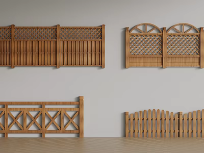 Different Designs Of Wooden Railings For Decoration 3d model