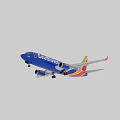 Southwest Airlines Blue Passenger Plane With Red And Yellow Tail In Flight View