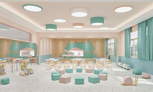 Modern Kindergarten Music Room 3d model