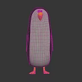 Cute Penguin Character With Yellow Beak And Feet Standing On Dark Background 3d model