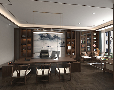 Chinese Office Chairman's Office 3d model