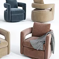 Stylish Single Sofa Collection in Various Colors with Plaid Blankets and Armrests