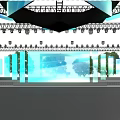 Modern Stage Setup With Blue Lighting Large LED Screen And Stunning Lighting Effects