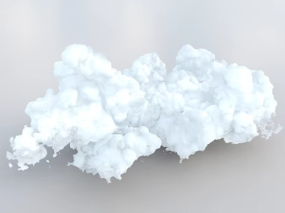 Fluffy White Cloud Like Decorative Ornament Set For Modern Home Decor 3d model