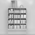 Neatly Arranged Display Shelves With Nuts Snacks Canned Goods And Packaged Foods