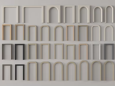 Assorted Design Components With Different Shapes And Colors Arranged 3d model