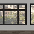 Modern windows Single open windows 3d model