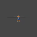 Orange and Blue Ambulance Helicopter with Medical Rescue Design and Rotors