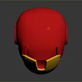 Red And Yellow Iron Man Helmet Combat Weapon With Metallic Design And Shiny Finish