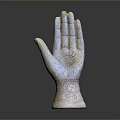 Medical Device White Palm Model With Intricate Patterns And Ergonomic Design Features 3d model