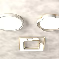 Modern Minimalist Ceiling Lights With Various Shapes White And Gold Design 3d model