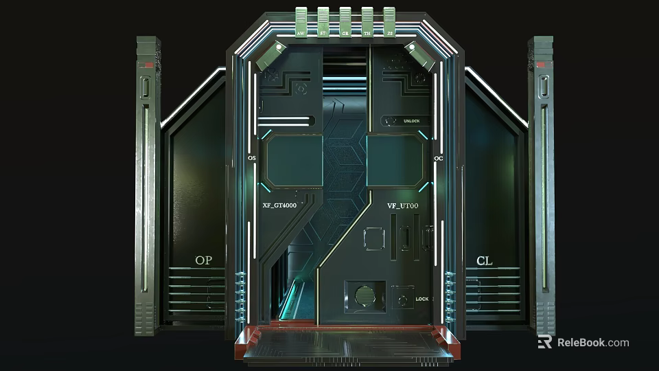 Modern High Tech Industrial Equipment Featuring Metal Structure And Control Panel Design 3d model