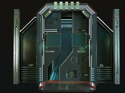 Modern High Tech Industrial Equipment Featuring Metal Structure And Control Panel Design 3d model