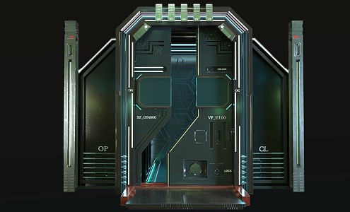 Science Fiction Gate Technology Gate Mechanical Gate 3d model