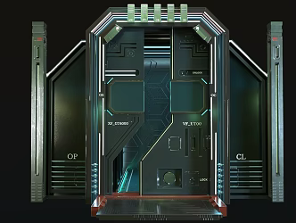 Science Fiction Gate Technology Gate Mechanical Gate 3d model