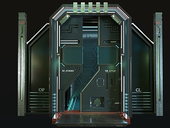 Science Fiction Gate Technology Gate Mechanical Gate 3d model