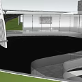 Modern Garden Landscape Design With Curved Pathways Green Lawns And Water Features