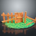 Fence Gate Fence Wall Defense Wall Wooden Fence Fence Iron Fence Floriculture Fence Iron Fence Railing 3d model