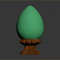 Decorative Green Egg Shaped Furniture Ornament With Copper Base Stand