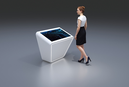 Modern all-in-one interactive display stand 3d model