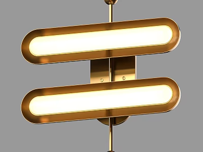 Modern Gold Double Rectangular Wall Sconce With Elegant Design For Interior Lighting 3d model