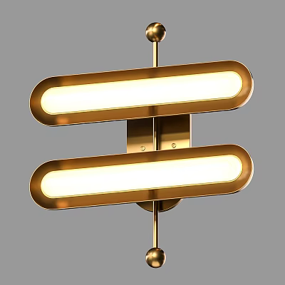 Modern Gold Double Rectangular Wall Sconce With Elegant Design For Interior Lighting 3d model
