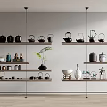 New Ornaments Combination Bookshelf Bookcase Teapot 3d model