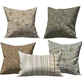 Decorative Pillows With Various Floral And Geometric Patterns In Different Colors 3d model