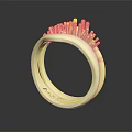 Modern Stylish Metal Ring Featuring Decorative Spiked Design And Inner Engraving