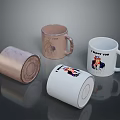 Various Designed Mugs With Different Colors And Printed Patterns For Daily Use