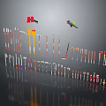 Cold weapons Sword Axe Hook Fork Spear Trident Melee Weapon Military 3d model