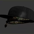 Stylish Gray Hat With Camouflage Rear Strap And Solid Brim Detail 3d model