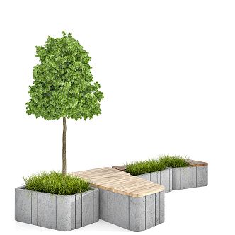 Modern Tree Pool Tree Pool Public Seat Garden Sick 3d model