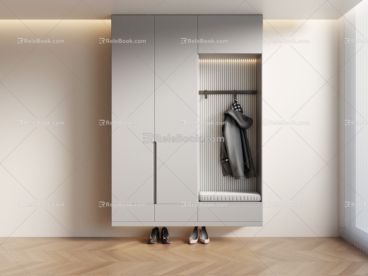 Shoe Cabinet Hallway Cabinet Suspension Shoe Cabinet 3d model