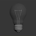 White Light Bulb With Smooth Exterior And Shiny Metal Base On Dark Gray Background