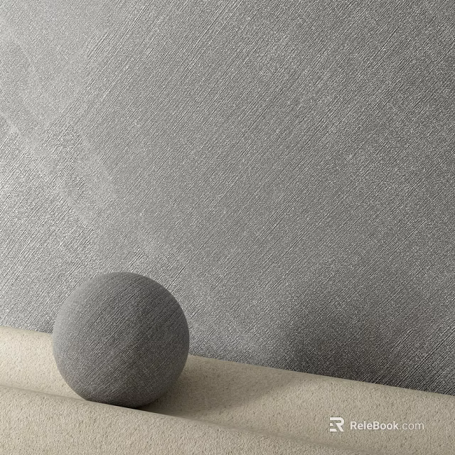 Gray Textured Wall Design With Gray Sphere On Light Colored Surface 3d model 
