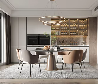 Modern Dining Table and Chair Combination Dining Table and Chair 3d model