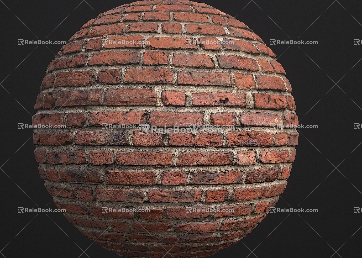 Brick wall building old debris brick pile red brick brick pile PBR brick 3d model